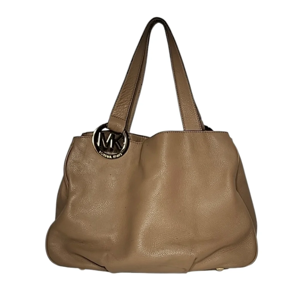 MICHAEL KORS FULTON XL Leather Tote Bag Satchel Shoulder Bag Multi‎ Section Hobo